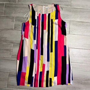1. State Colorblock Colorful Flowy Knee Length Sleeveless Dress, Size Medium